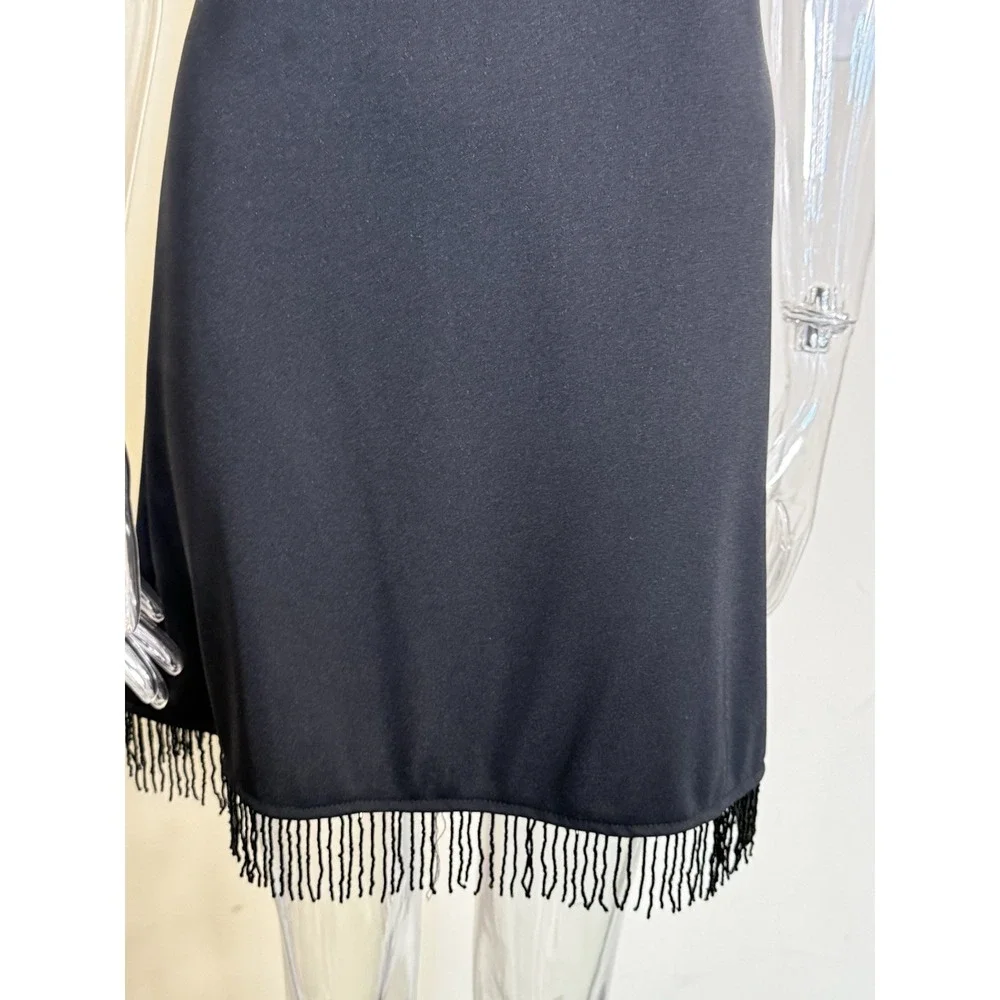 Vintage‎ Pulse Mini Dress Large Black Whimsigoth Party Beaded Cocktail - Picture 6 of 12